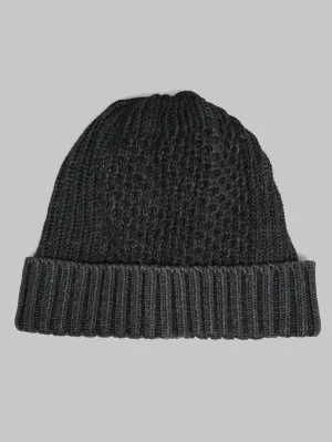 Rototo Aran Cable Indigo Watch Cap Black Denim