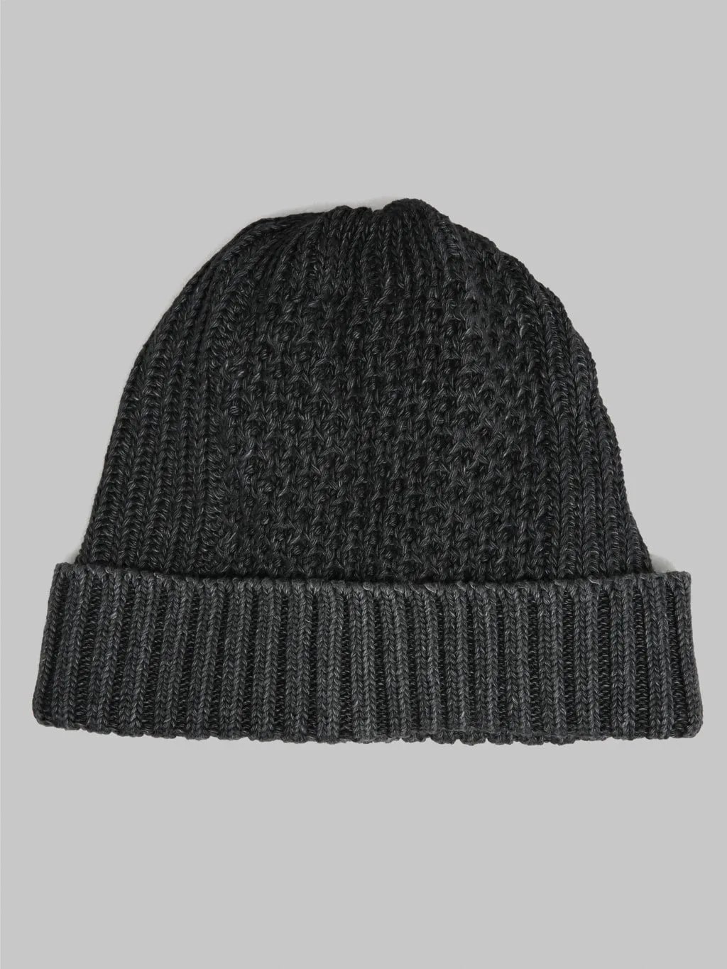 Rototo Aran Cable Indigo Watch Cap Black Denim