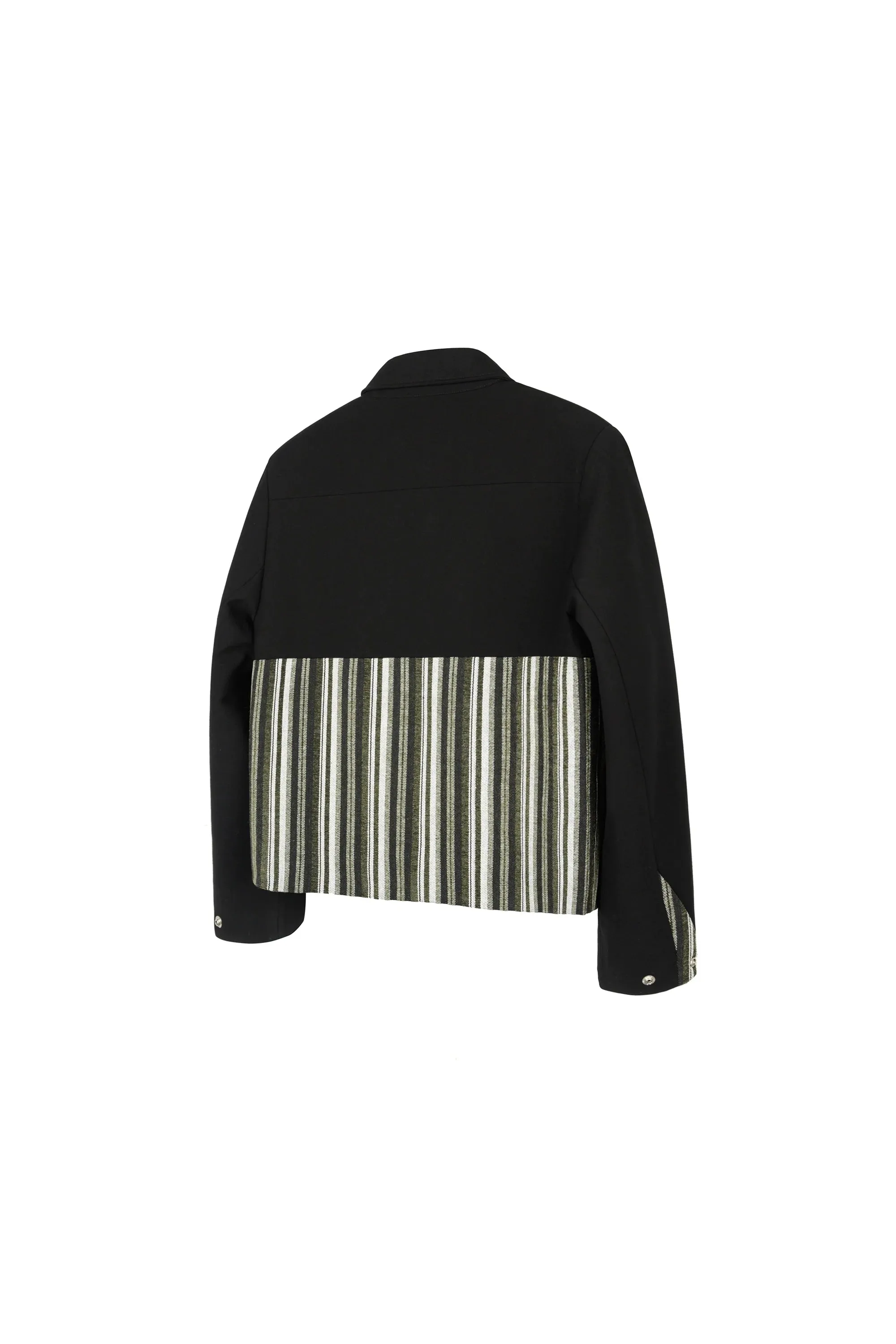 S Zipper Lapel Patchwork Jacket