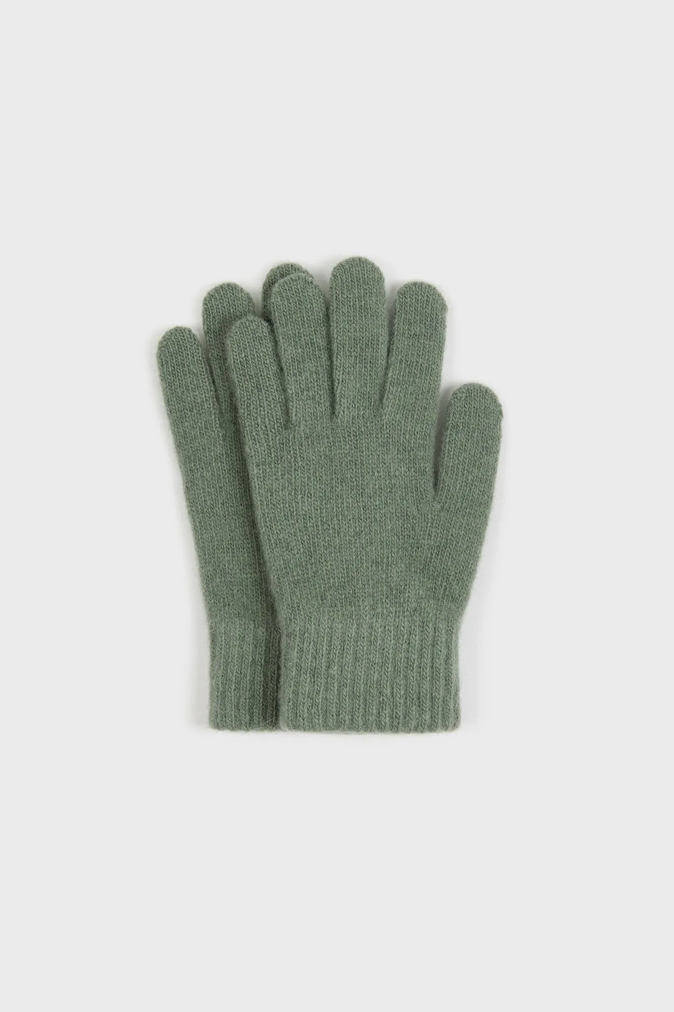 Sage green wool blend gloves
