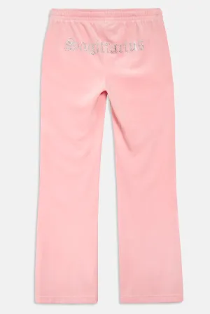 'SAGITTARIUS' JUICY PINK VELOUR DIAMANTÉ TRACKSUIT BOTTOM