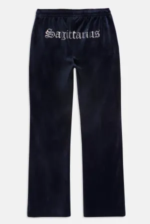 'SAGITTARIUS' NIGHT SKY VELOUR DIAMANTÉ TRACKSUIT BOTTOM