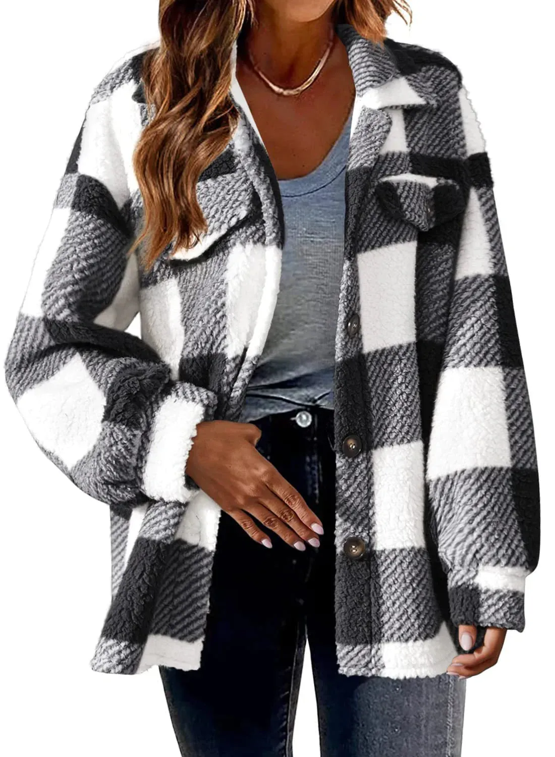 Sara™ | Plush Button-Up Jacket