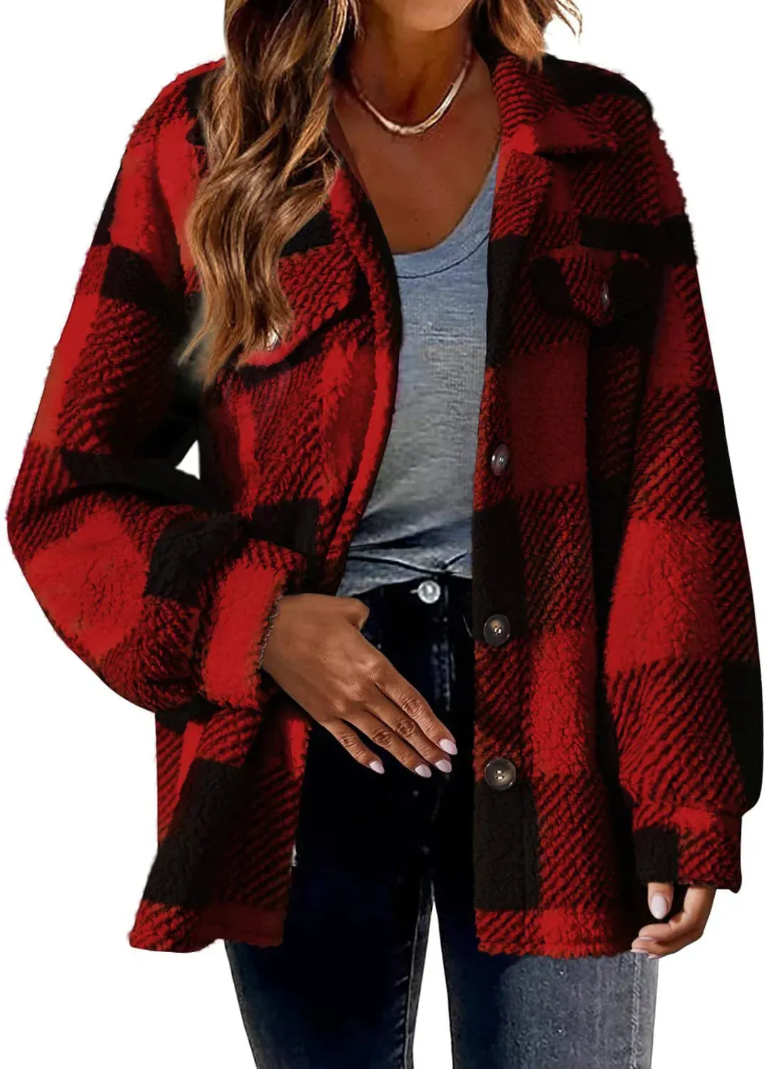 Sara™ | Plush Button-Up Jacket