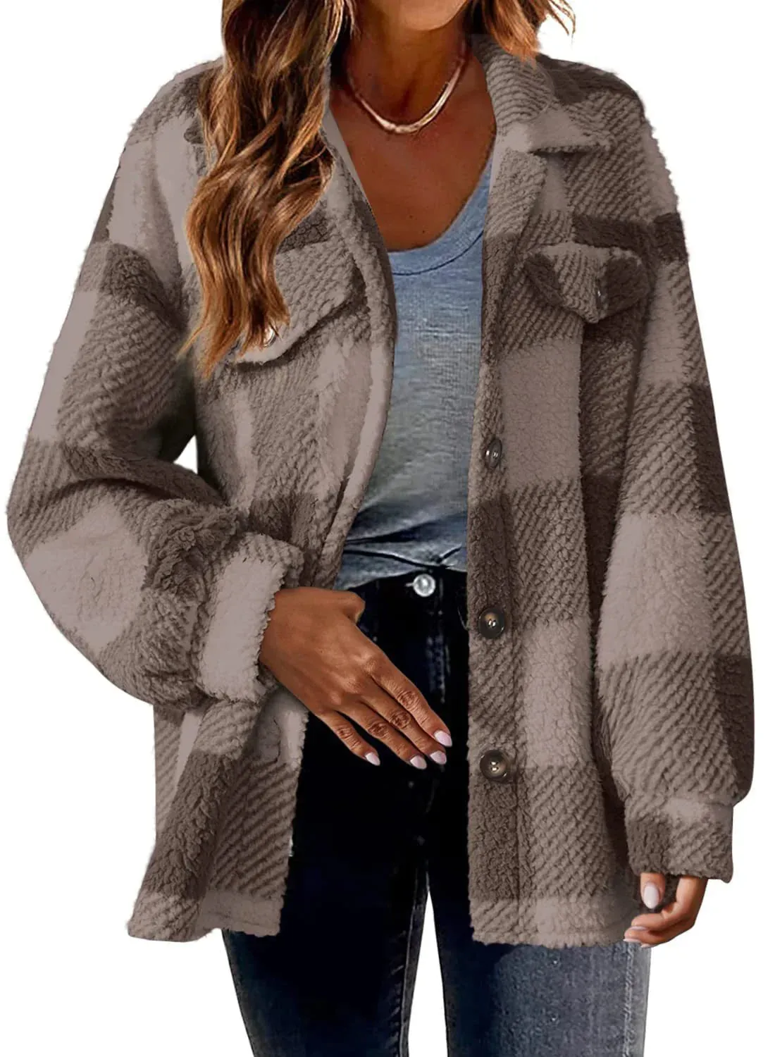 Sara™ | Plush Button-Up Jacket