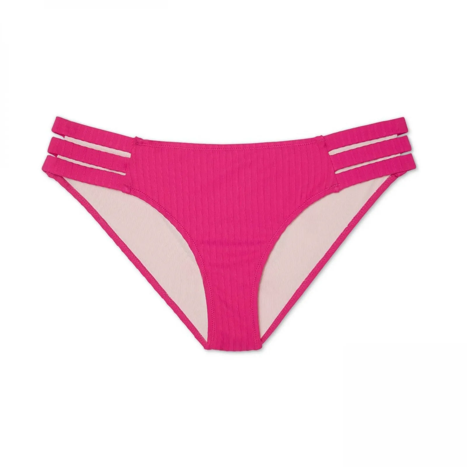 Shade & Shore Women's Ribbed Strappy Side Cheeky Bikini Bottom