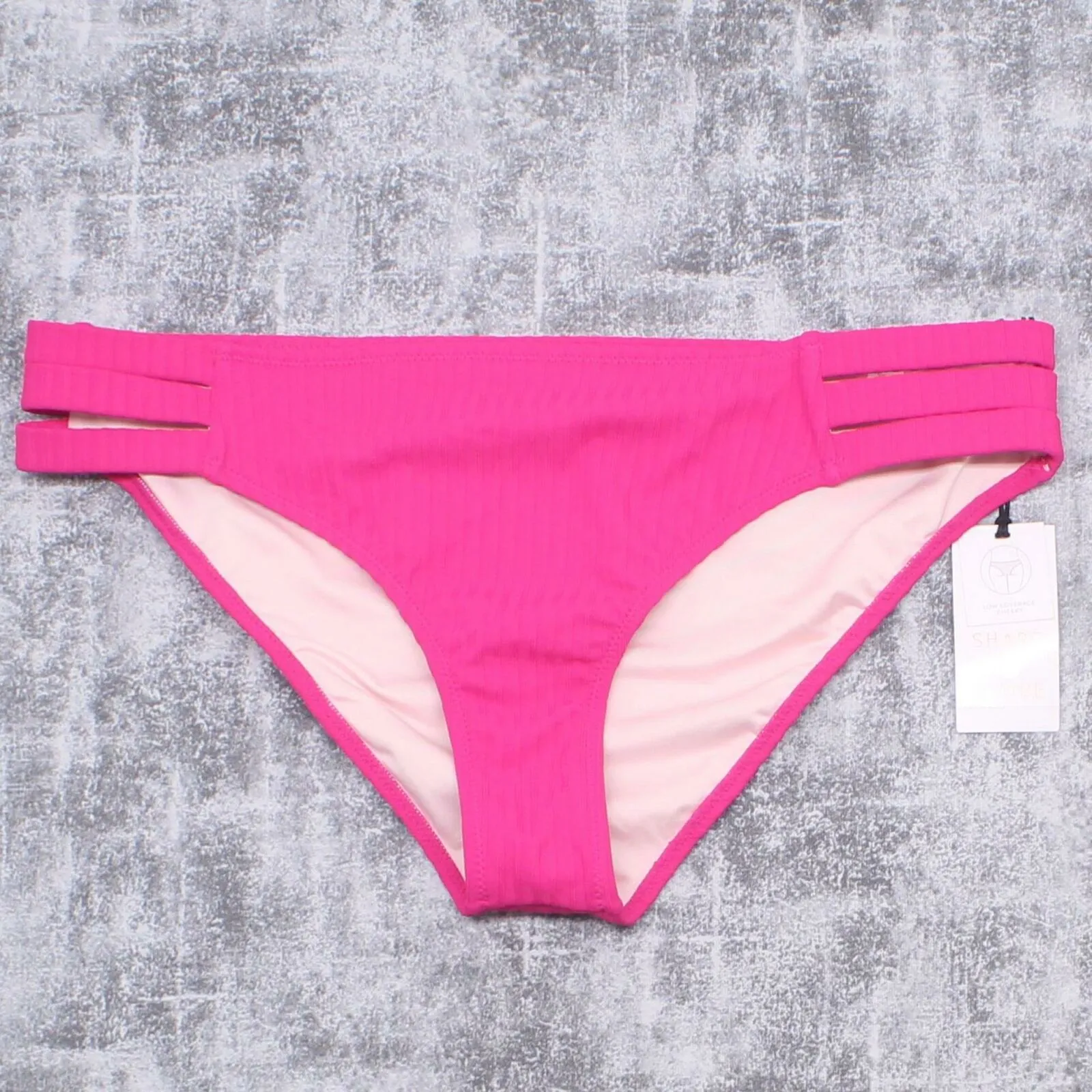 Shade & Shore Women's Ribbed Strappy Side Cheeky Bikini Bottom