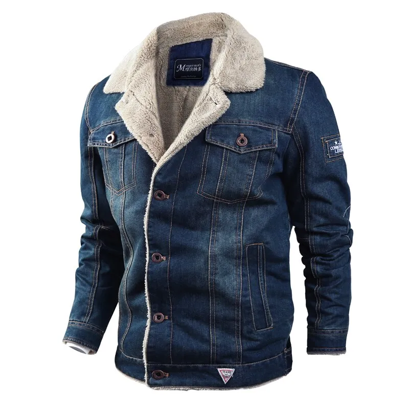 SHEEPSKIN DENIM JACKET