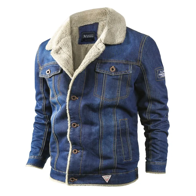 SHEEPSKIN DENIM JACKET