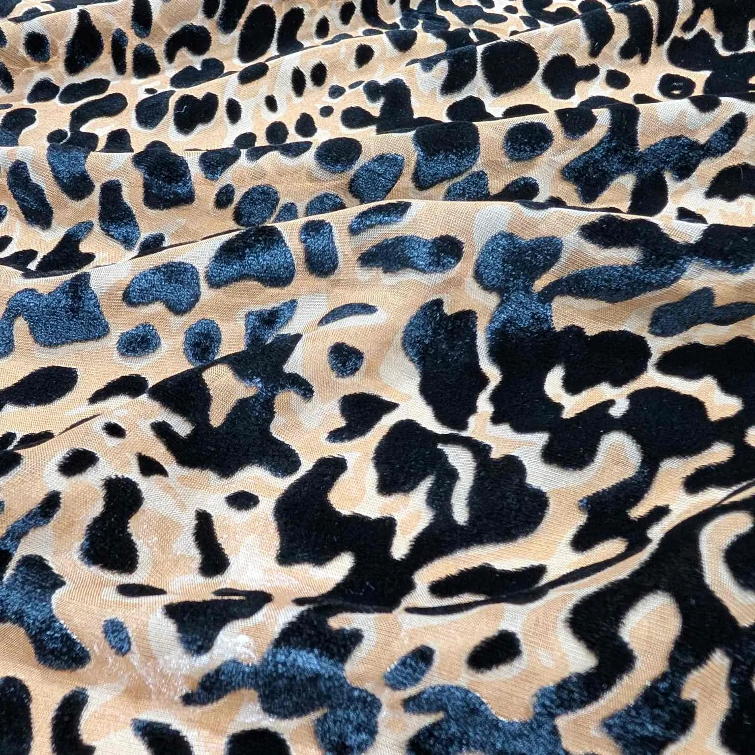 Silk Burnout Velvet, Leopard