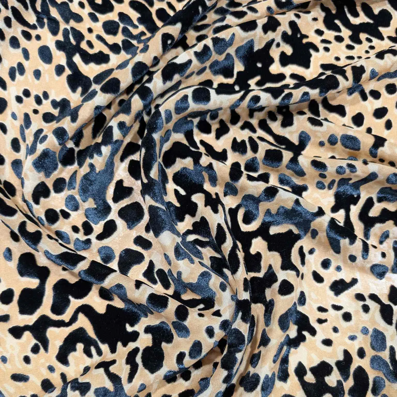 Silk Burnout Velvet, Leopard