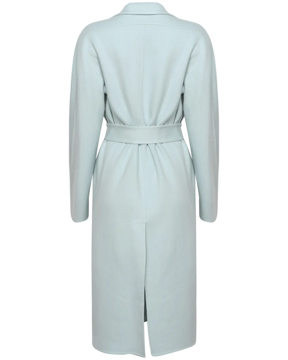 Sky Blue Belted Cashmere Coat