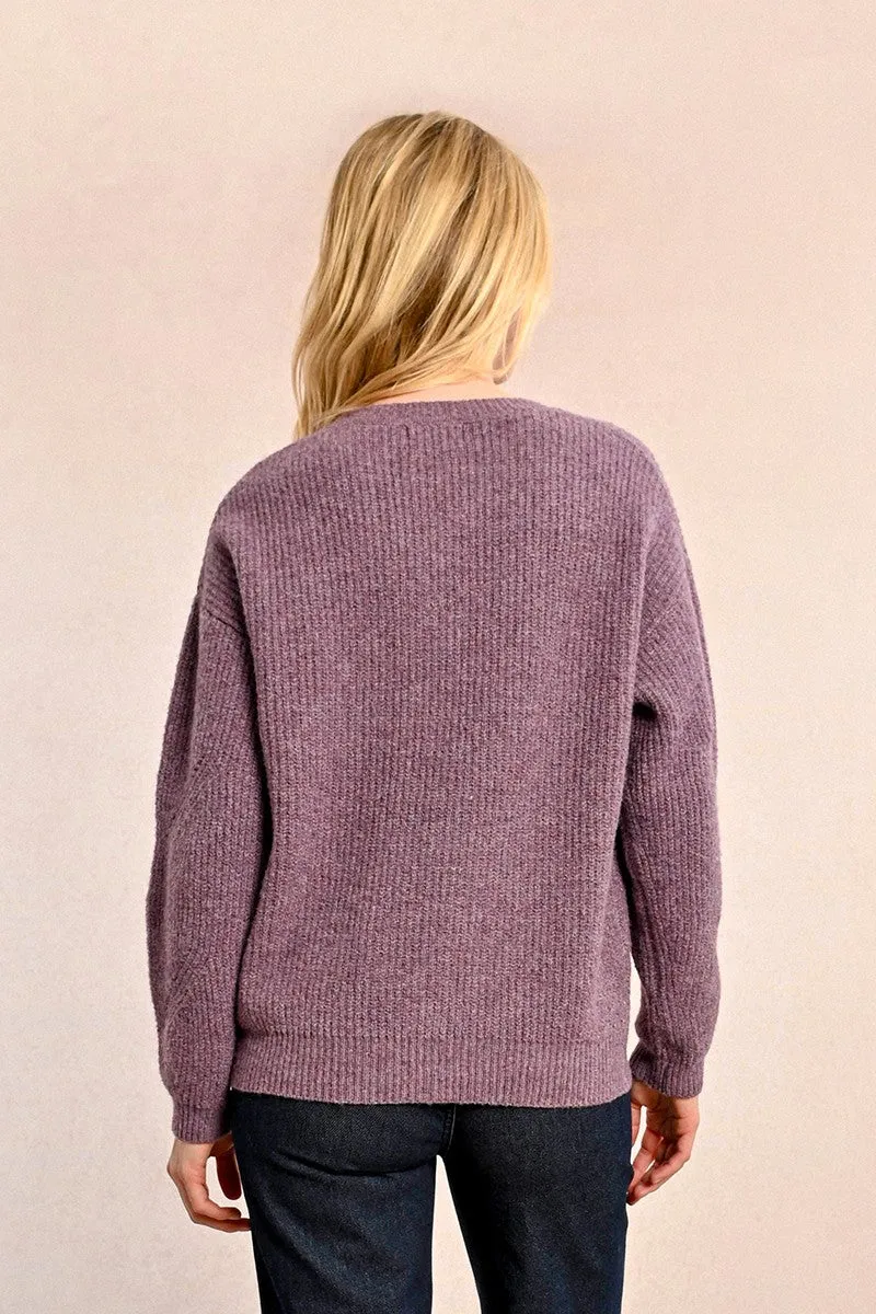 SOFT KNIT SWEATER WITH TIE COLLAR
