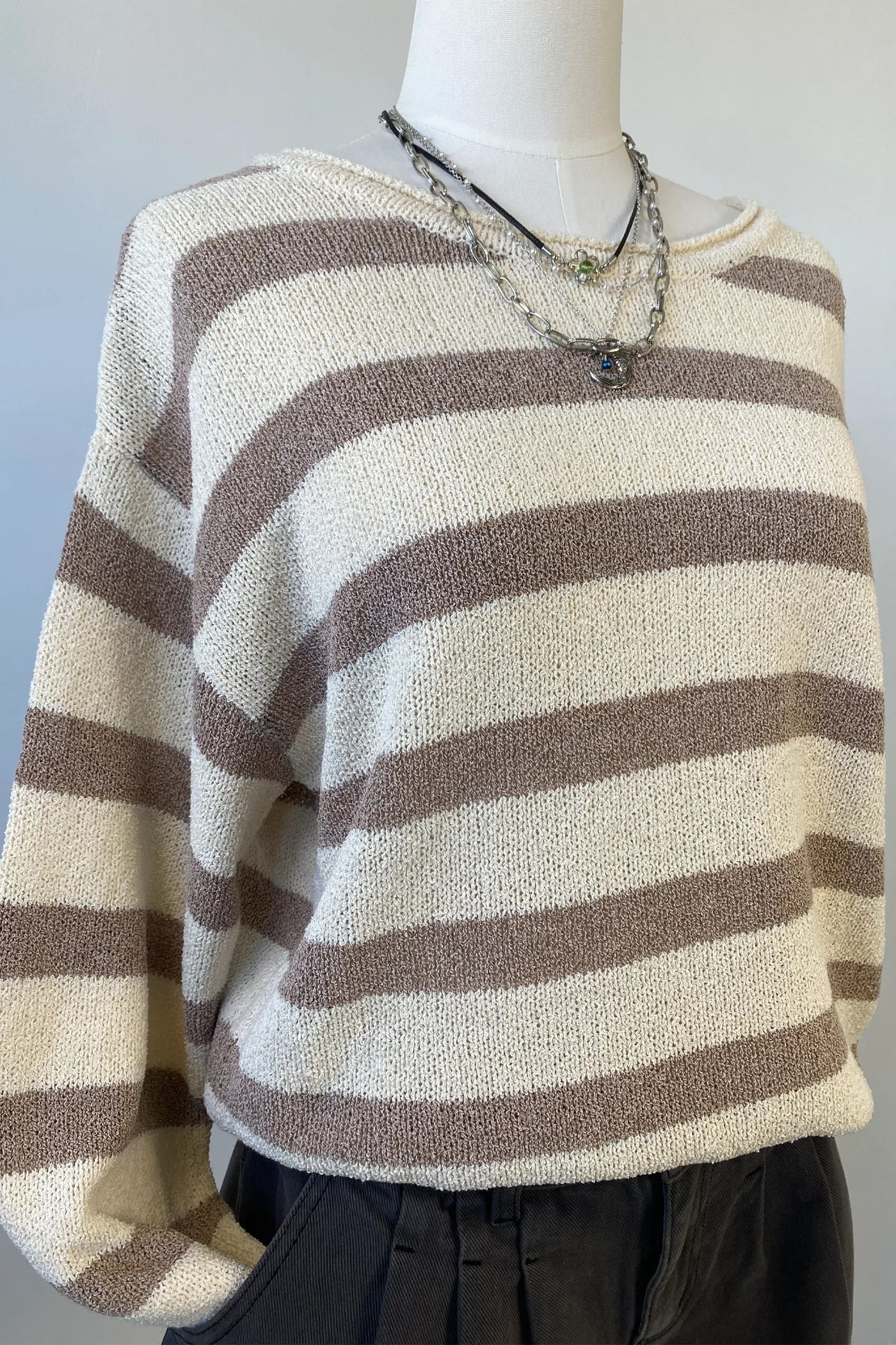 Striped Knit Sweater by For Good