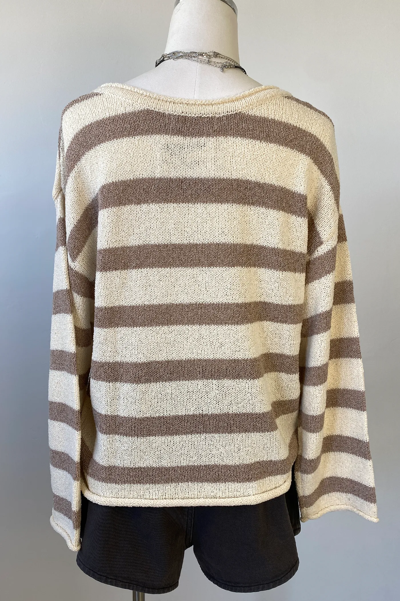 Striped Knit Sweater by For Good