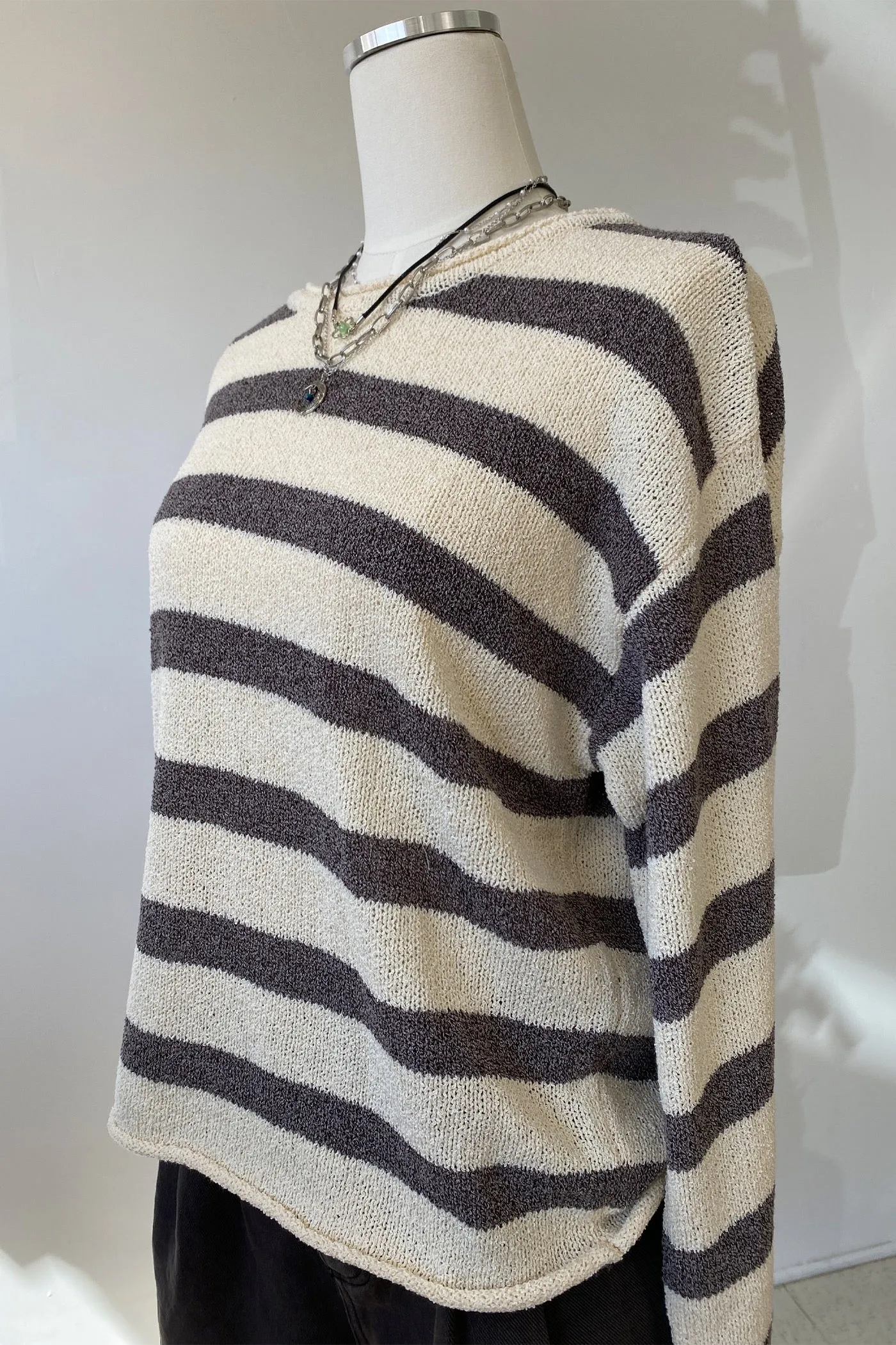 Striped Knit Sweater by For Good
