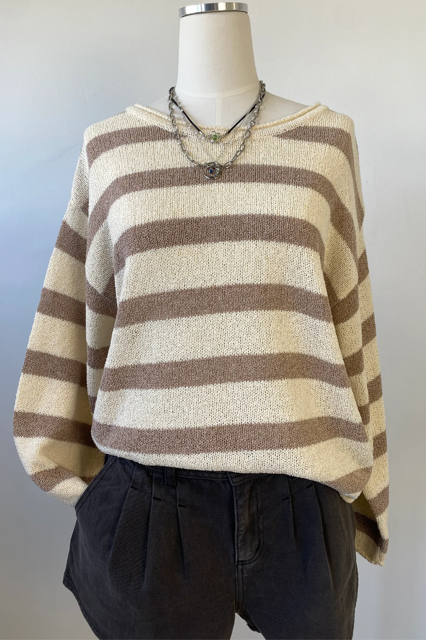Striped Knit Sweater by For Good