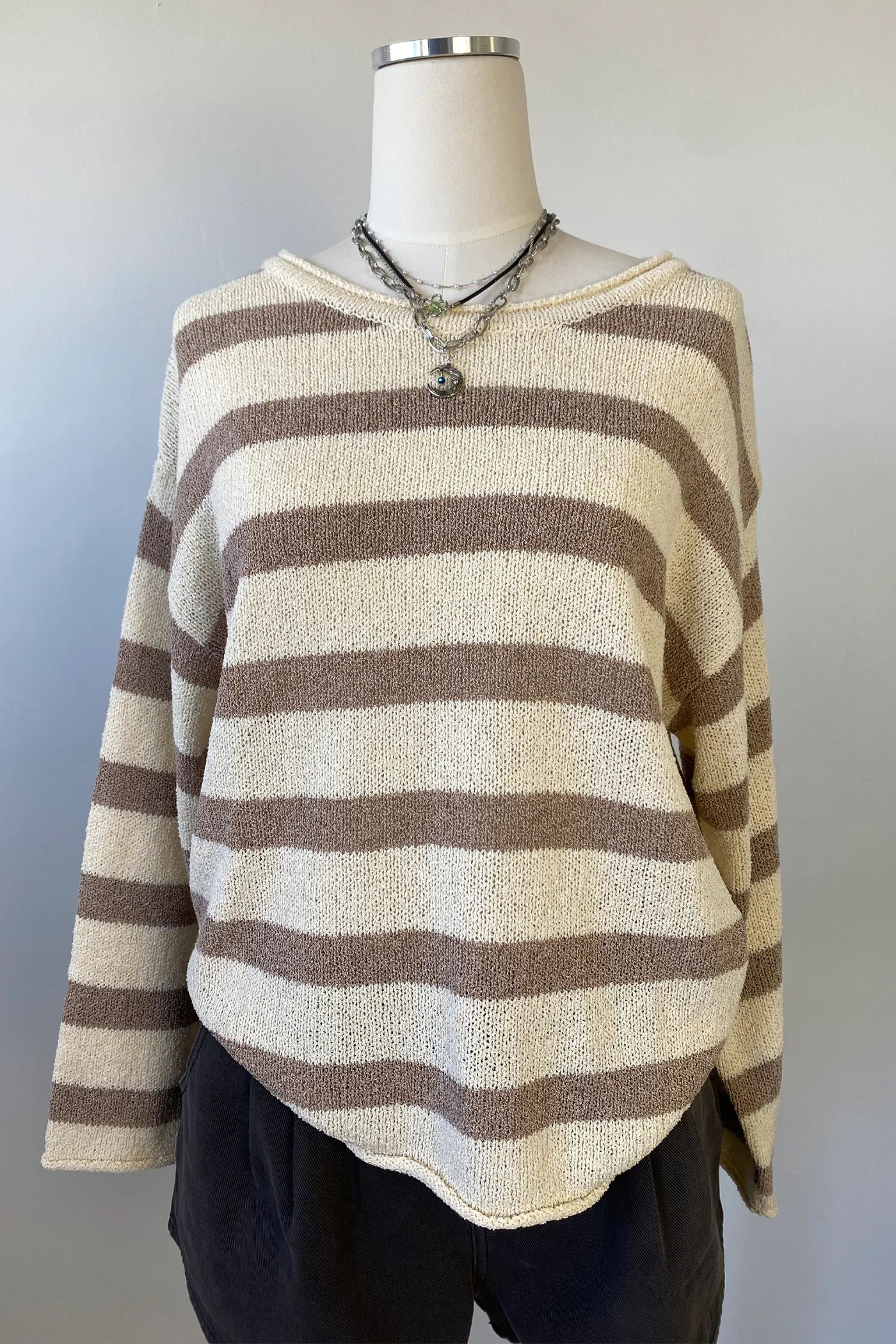 Striped Knit Sweater by For Good