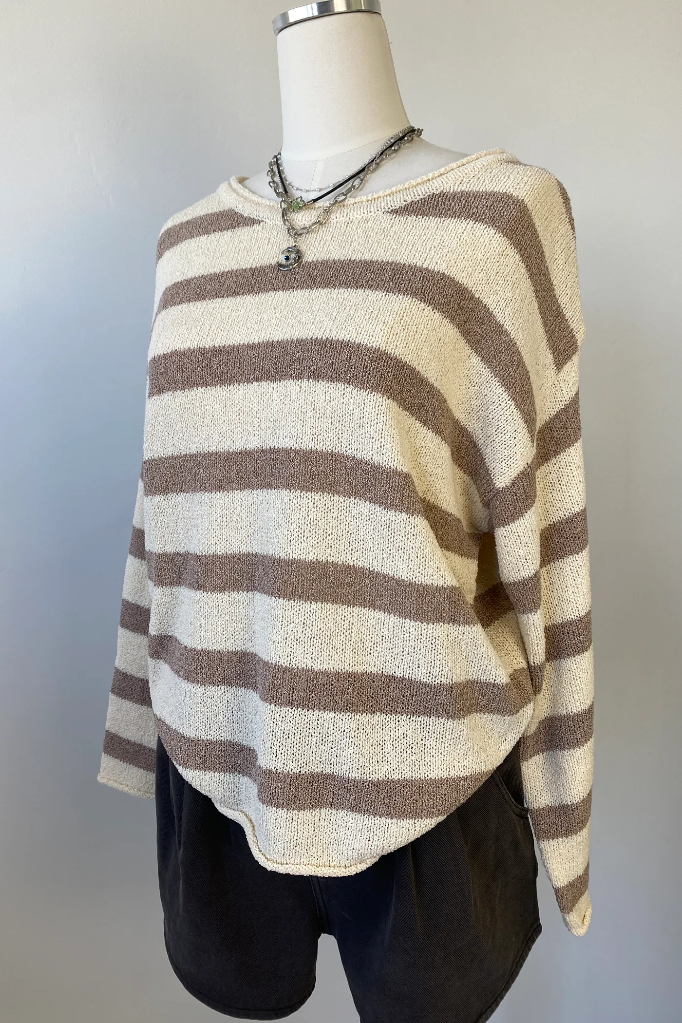 Striped Knit Sweater by For Good
