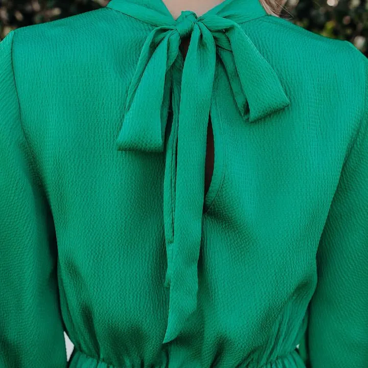 Stunncal Long Sleeve Pleated Midi Dress