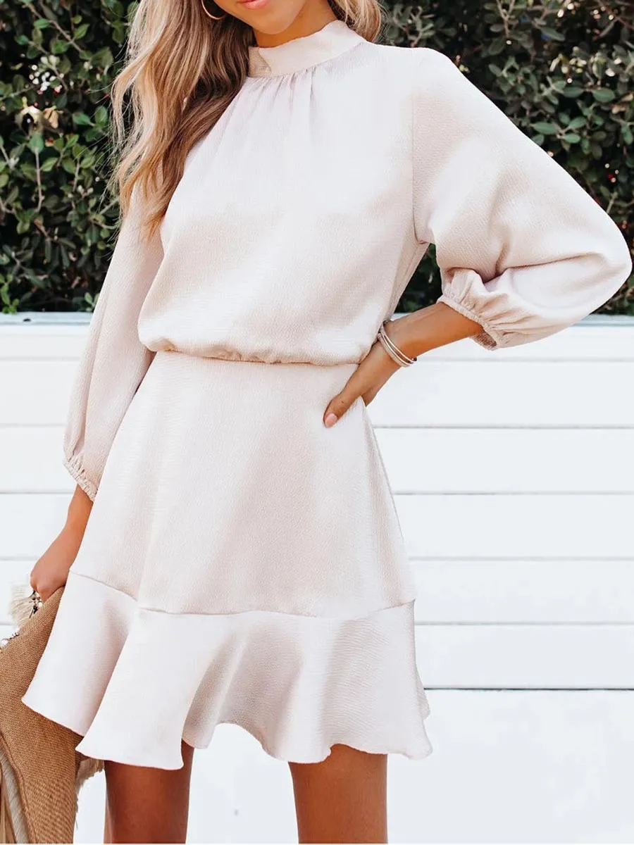 Stunncal Long Sleeve Pleated Midi Dress