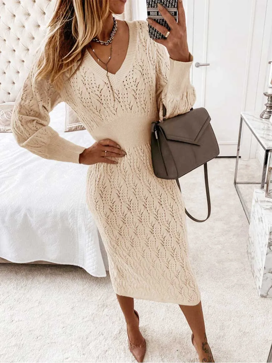 Stunncal Sexy Bag Hip Sweater Dress