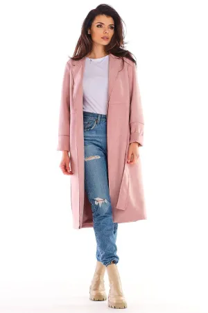Suede Belted Gown Coat