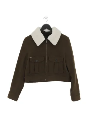 Superdry Women's Jacket UK 14 Green Wool with Polyester