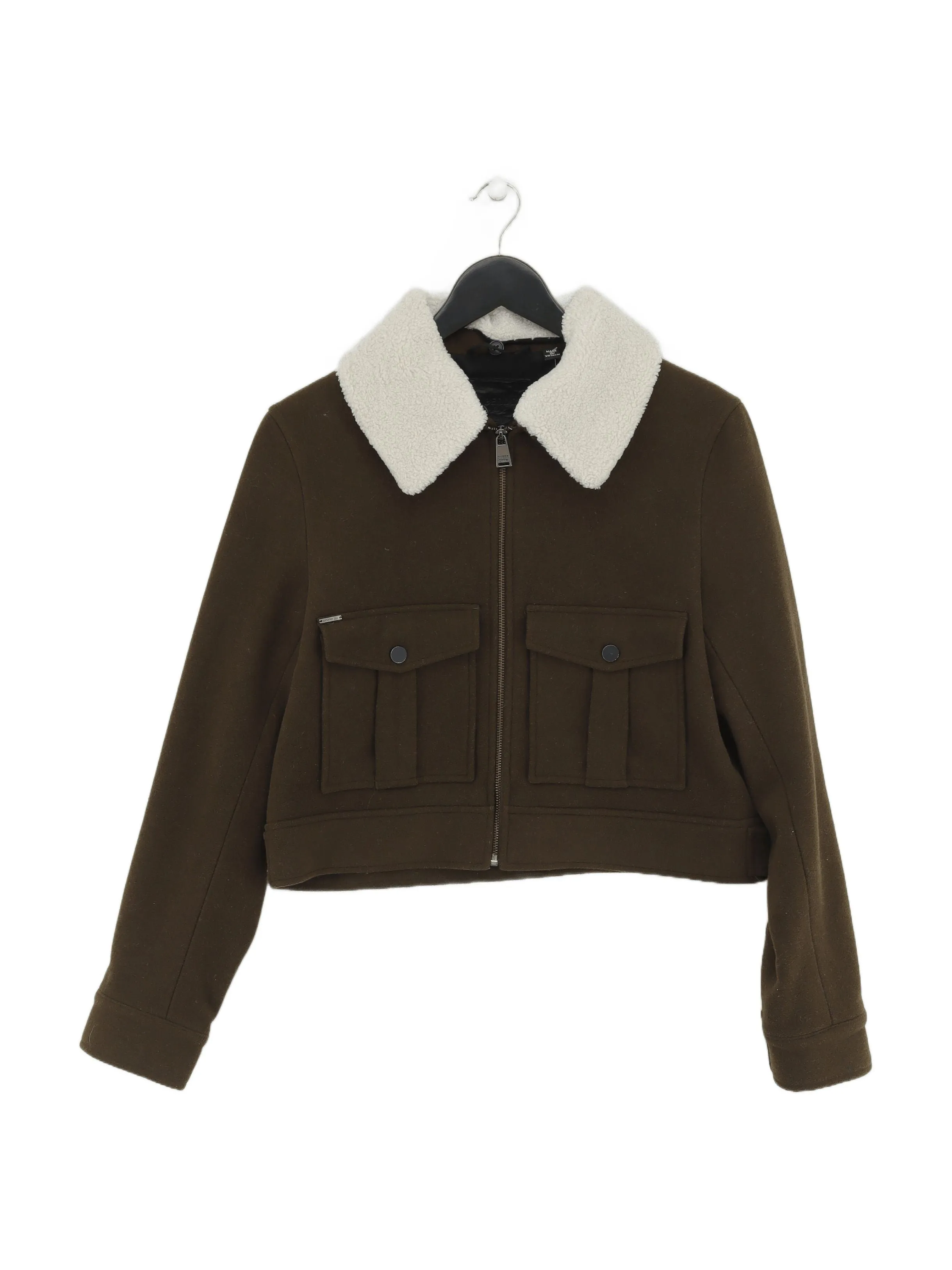 Superdry Women's Jacket UK 14 Green Wool with Polyester