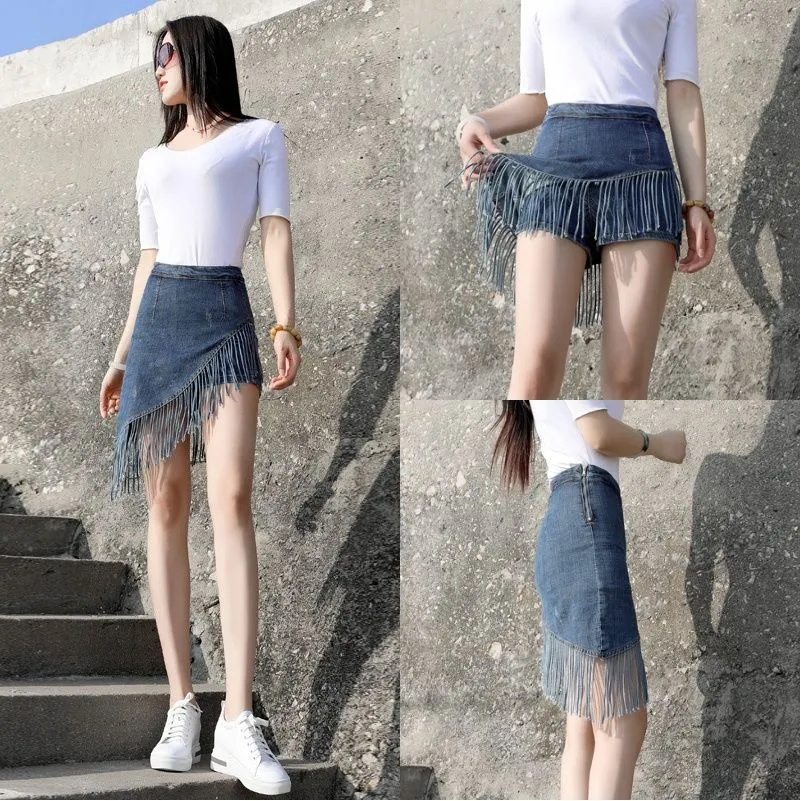 Tassel Denim Skirt – Modern & Edgy Style