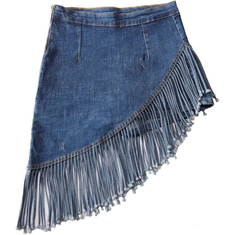 Tassel Denim Skirt – Modern & Edgy Style