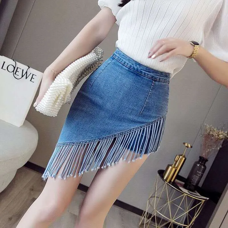 Tassel Denim Skirt – Modern & Edgy Style