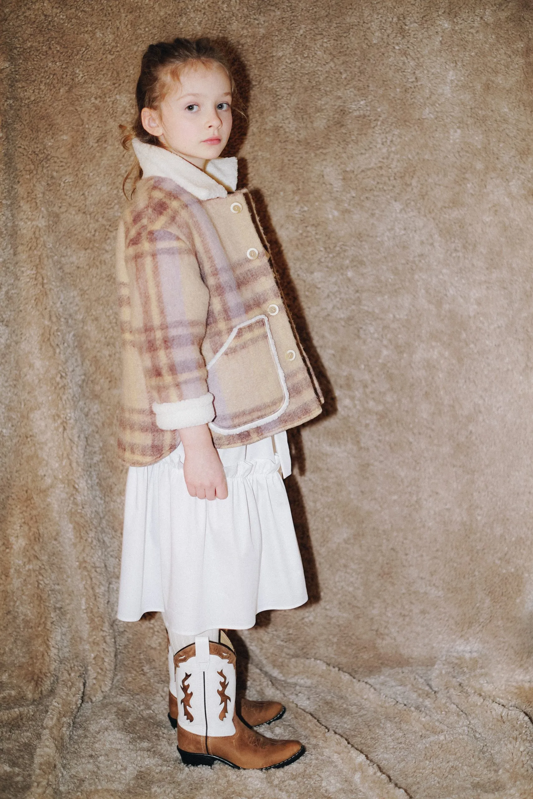 Teddy-trimmed Wool Blazer Helleborus Brown