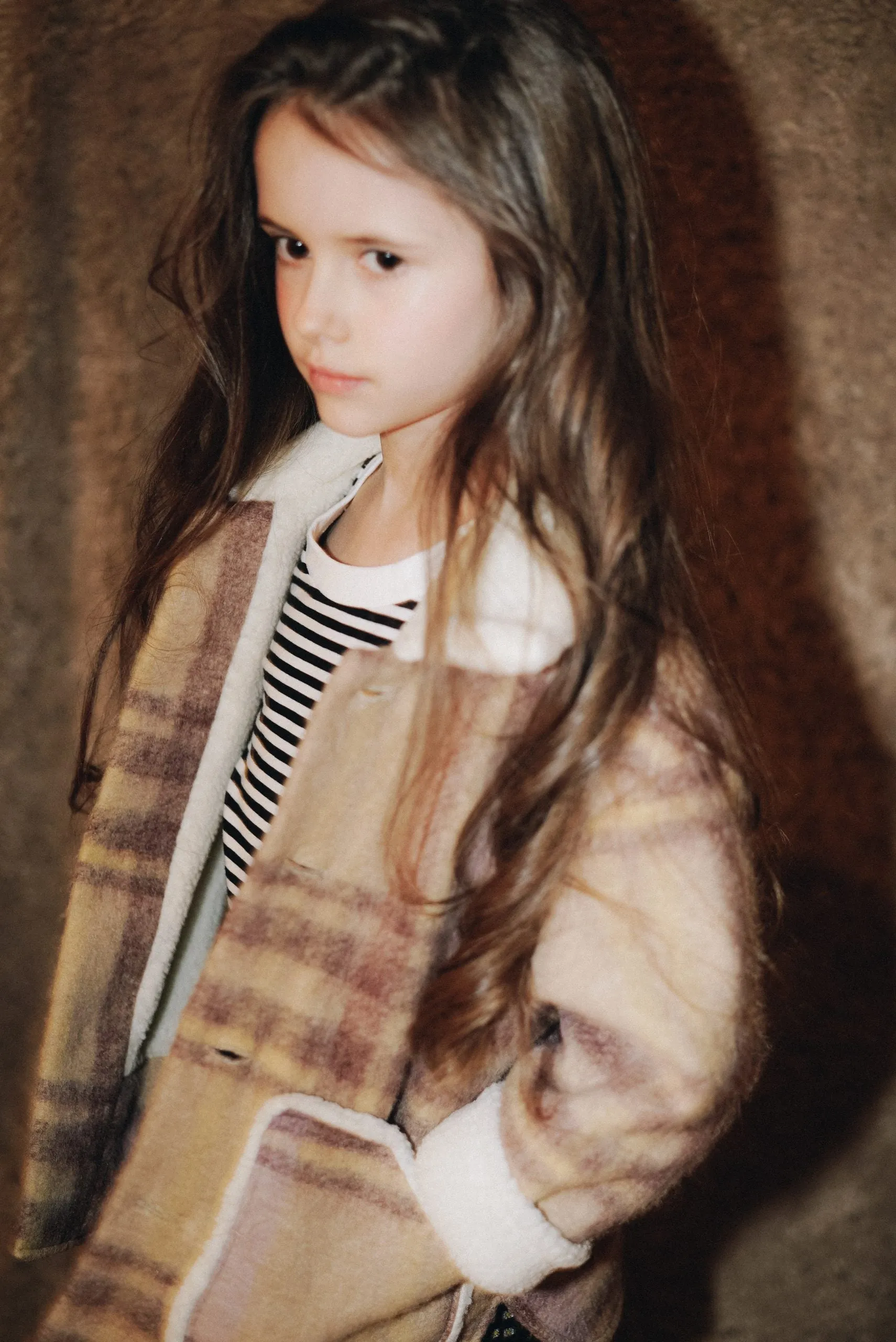 Teddy-trimmed Wool Blazer Helleborus Brown