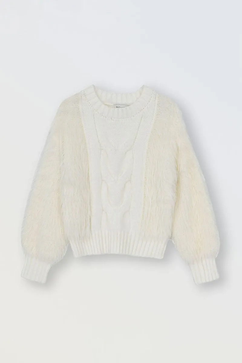 TEXTURED CABLE SWEATER