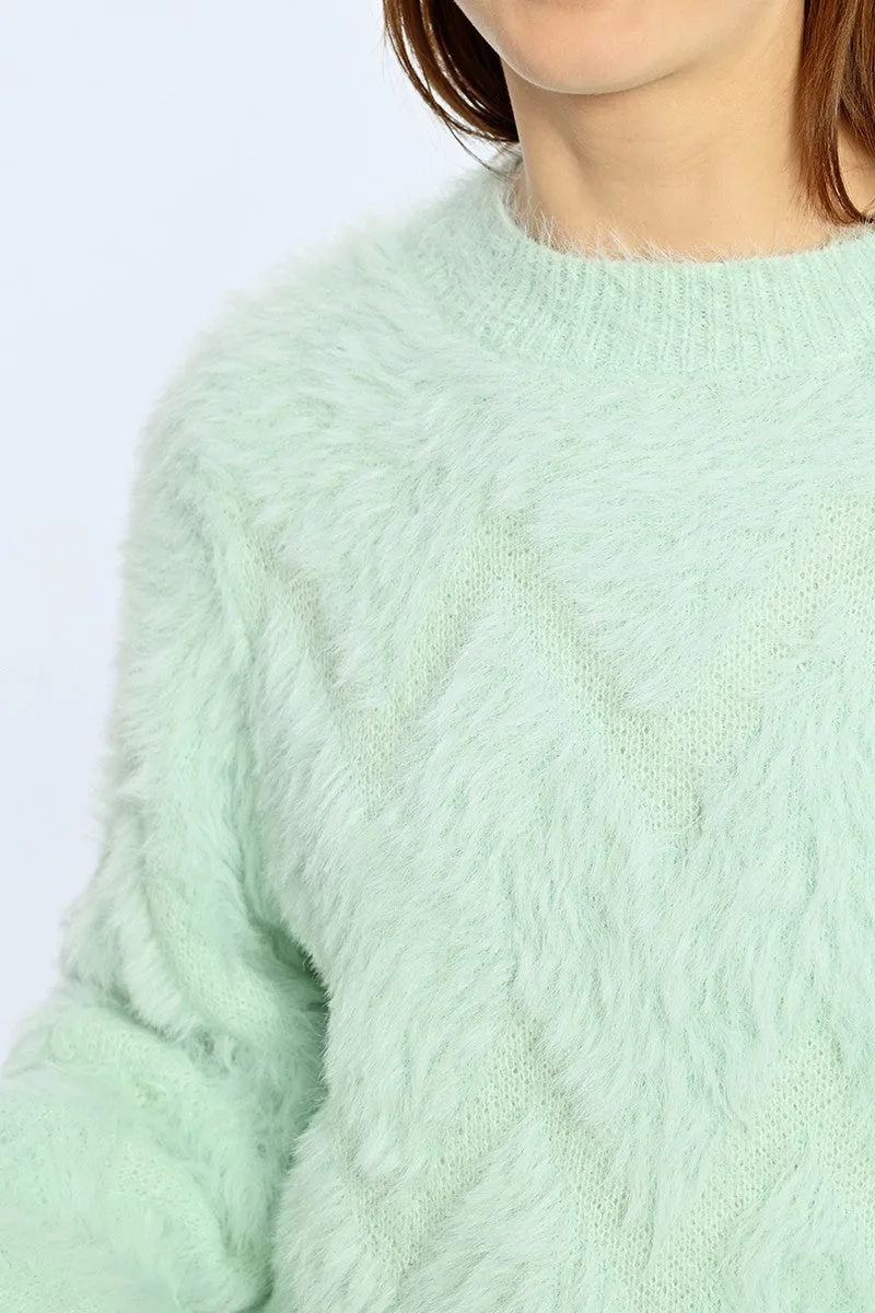 TEXTURED ZIG-ZAG PATTERN SWEATER
