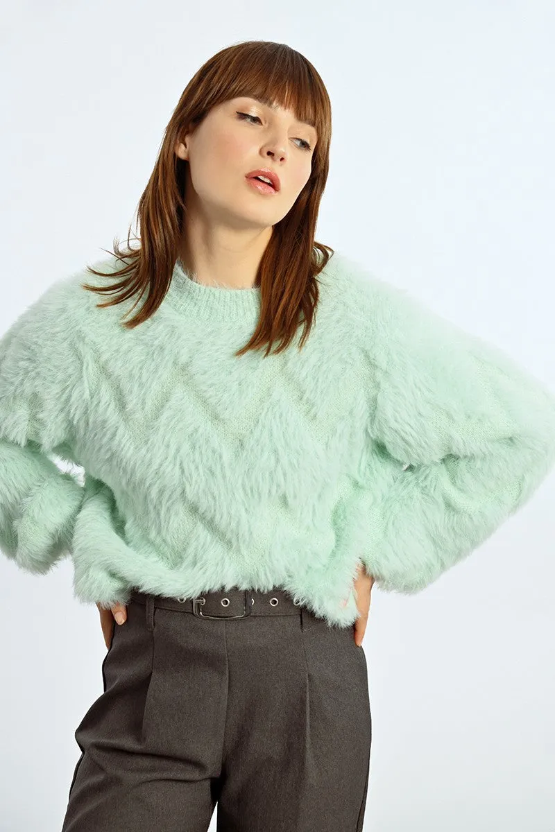 TEXTURED ZIG-ZAG PATTERN SWEATER