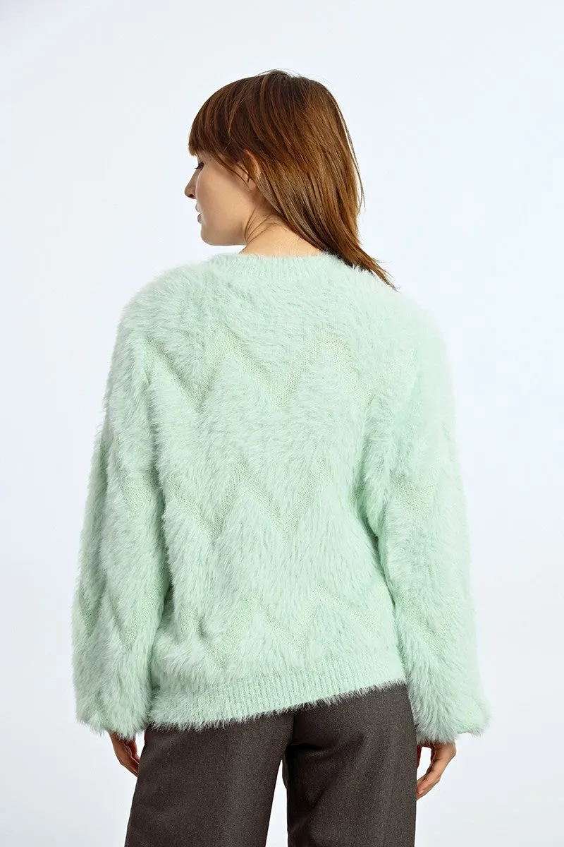 TEXTURED ZIG-ZAG PATTERN SWEATER