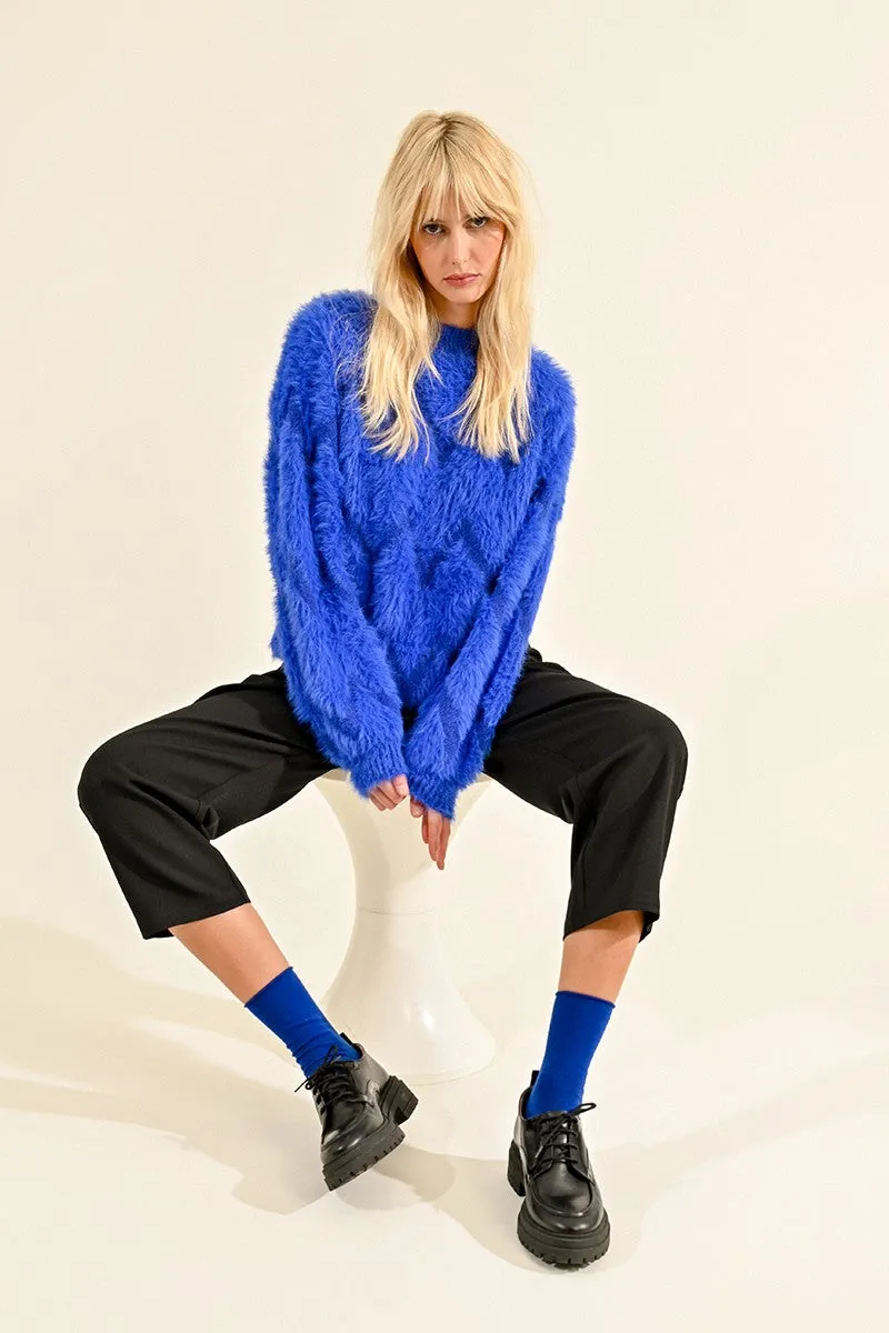 TEXTURED ZIG-ZAG PATTERN SWEATER