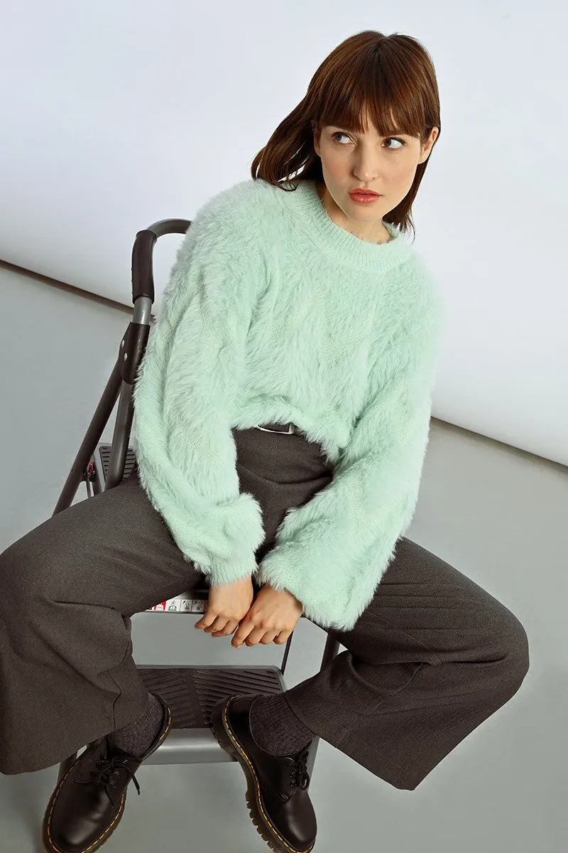TEXTURED ZIG-ZAG PATTERN SWEATER