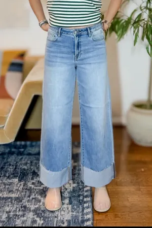 The Bella Wide-Leg Cuff Jean
