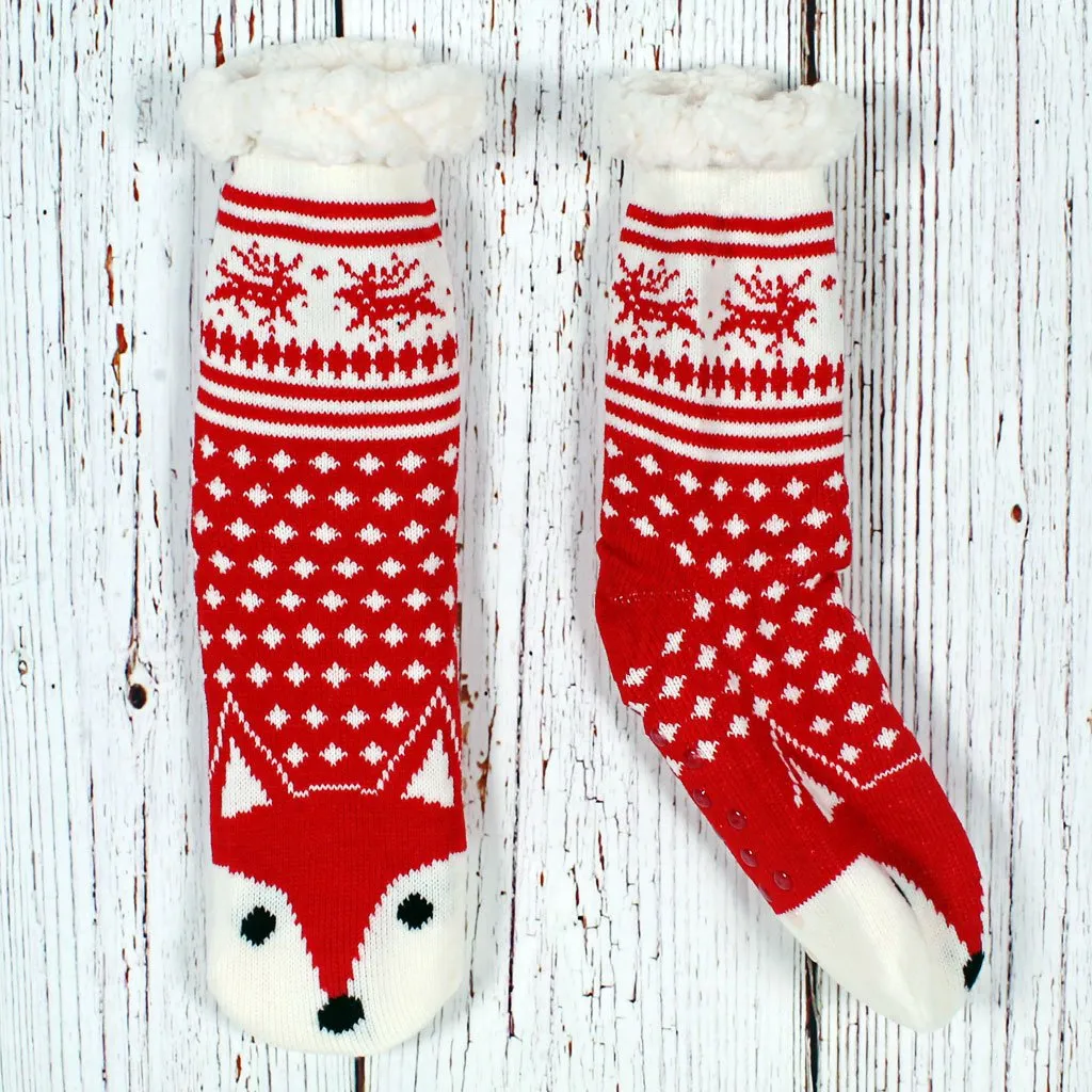 Todd the Fox Sherpa Lined Socks
