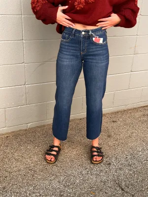 Tummy Control Mid-Rise Wide Leg Jeans by Lovervet