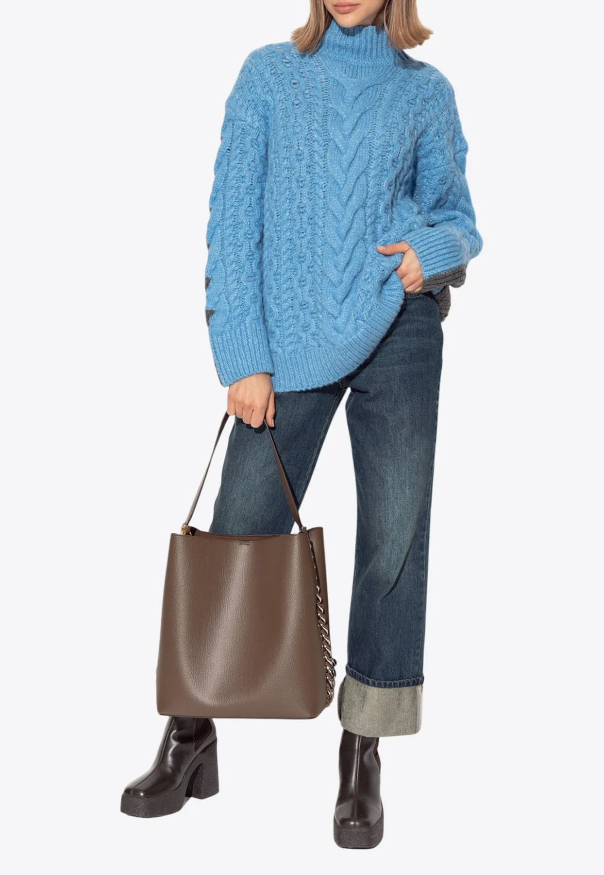 Turtleneck Cable Knit Sweater