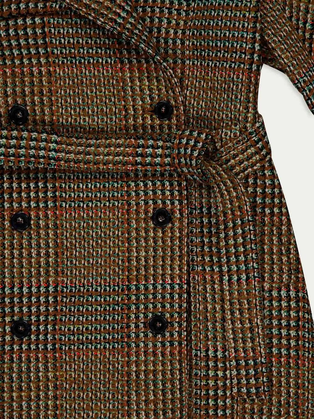 Tweed Belted Double-Breasted Coat