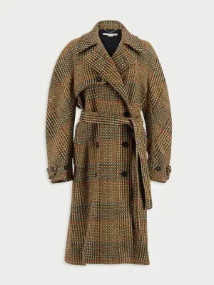 Tweed Belted Double-Breasted Coat