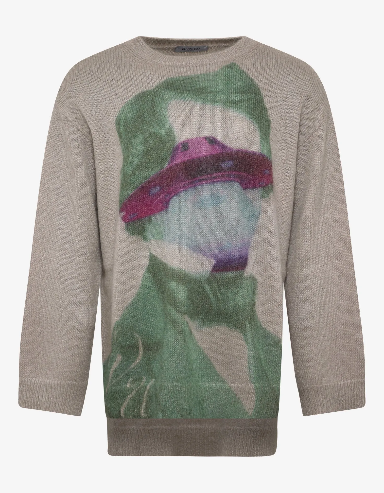 Undercover Beige V Face UFO Oversized Sweater