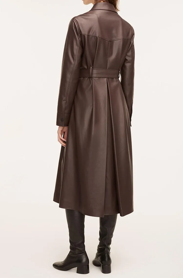 Vegan Leather Trench Coat | Deep Port