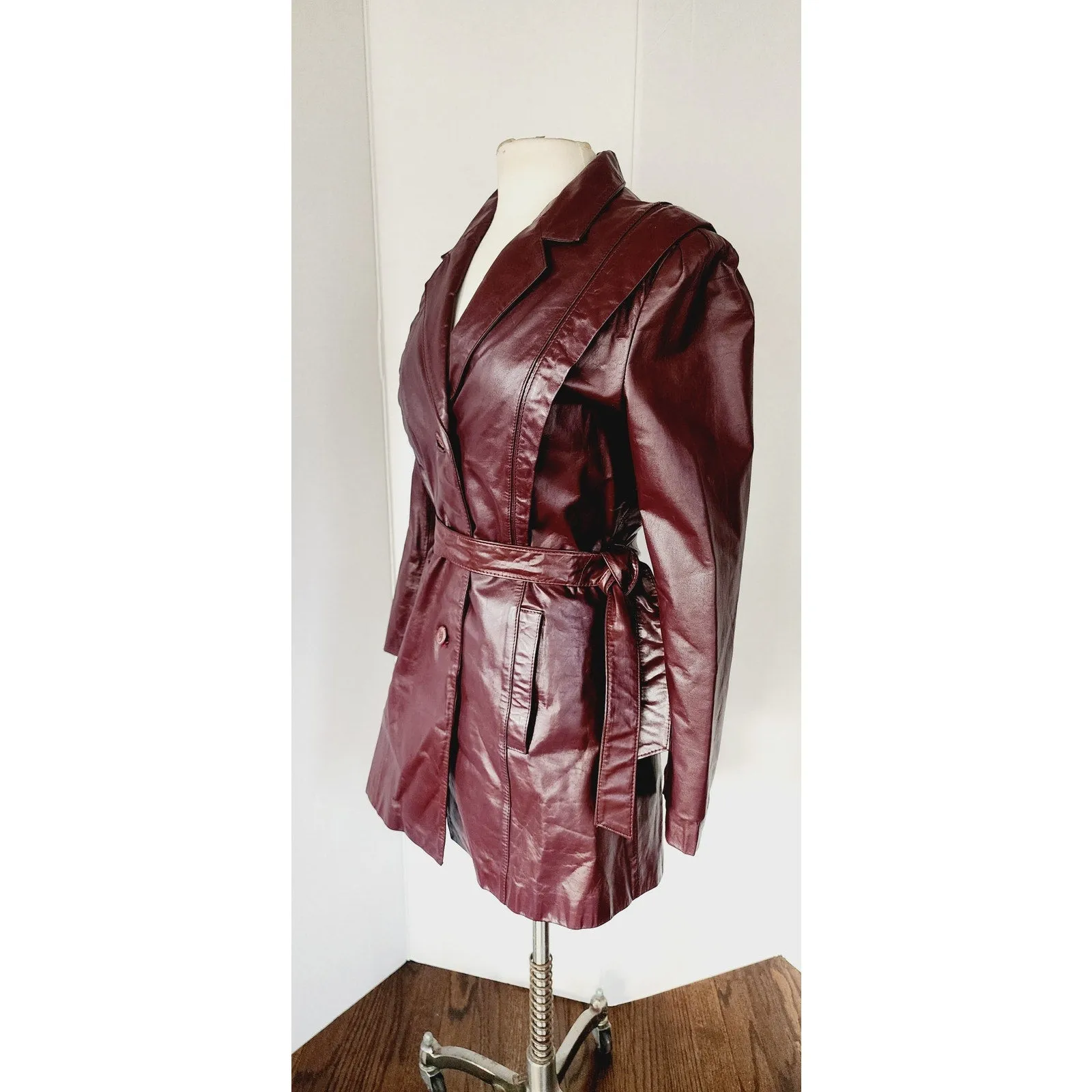 Vintage 70s Brown Leather Jacket Belted Berman's
