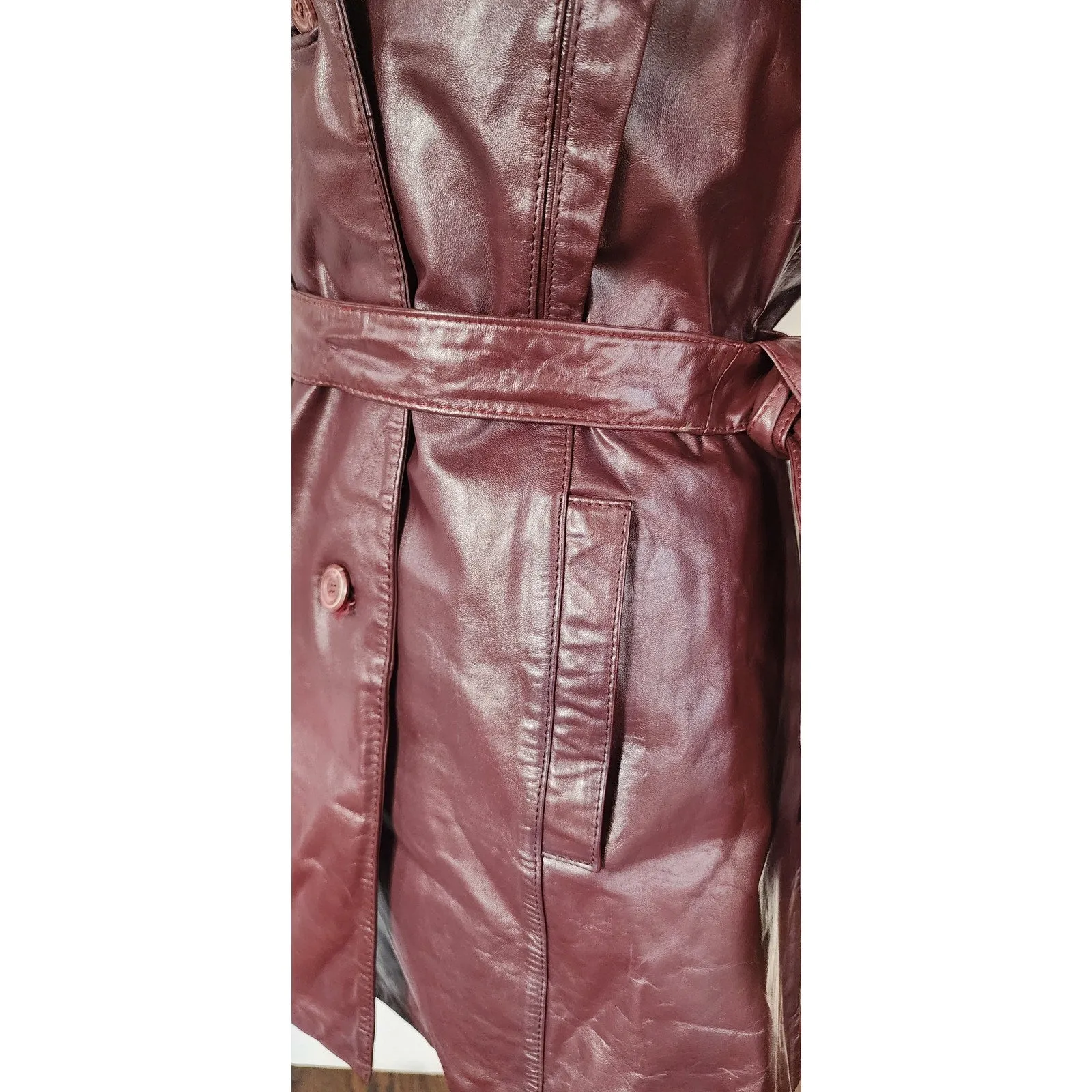 Vintage 70s Brown Leather Jacket Belted Berman's